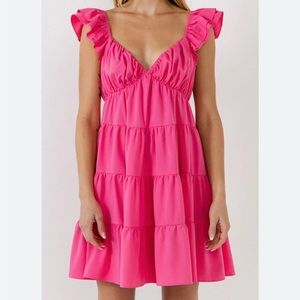 Endless Rose Ruffled Sweetheart Flounced Mini Dress